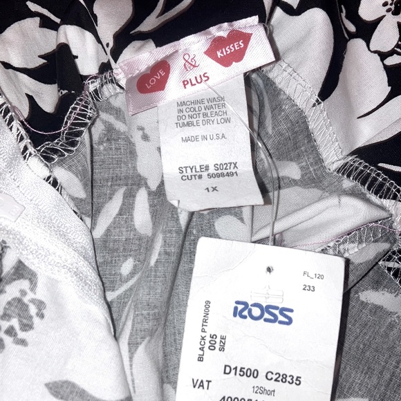 NWT Love & Kisses | Women’s Black & White MIDI Skirt - Size 1X - Picture 5 of 6